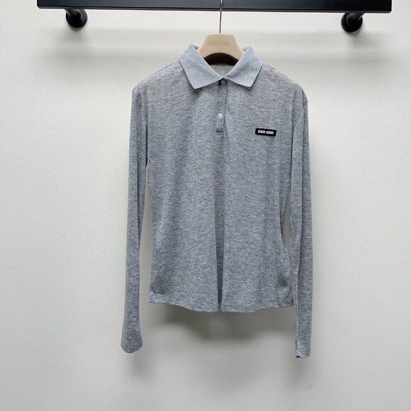 Miu Miu grey long-sleeved top - Picture 1 of 6